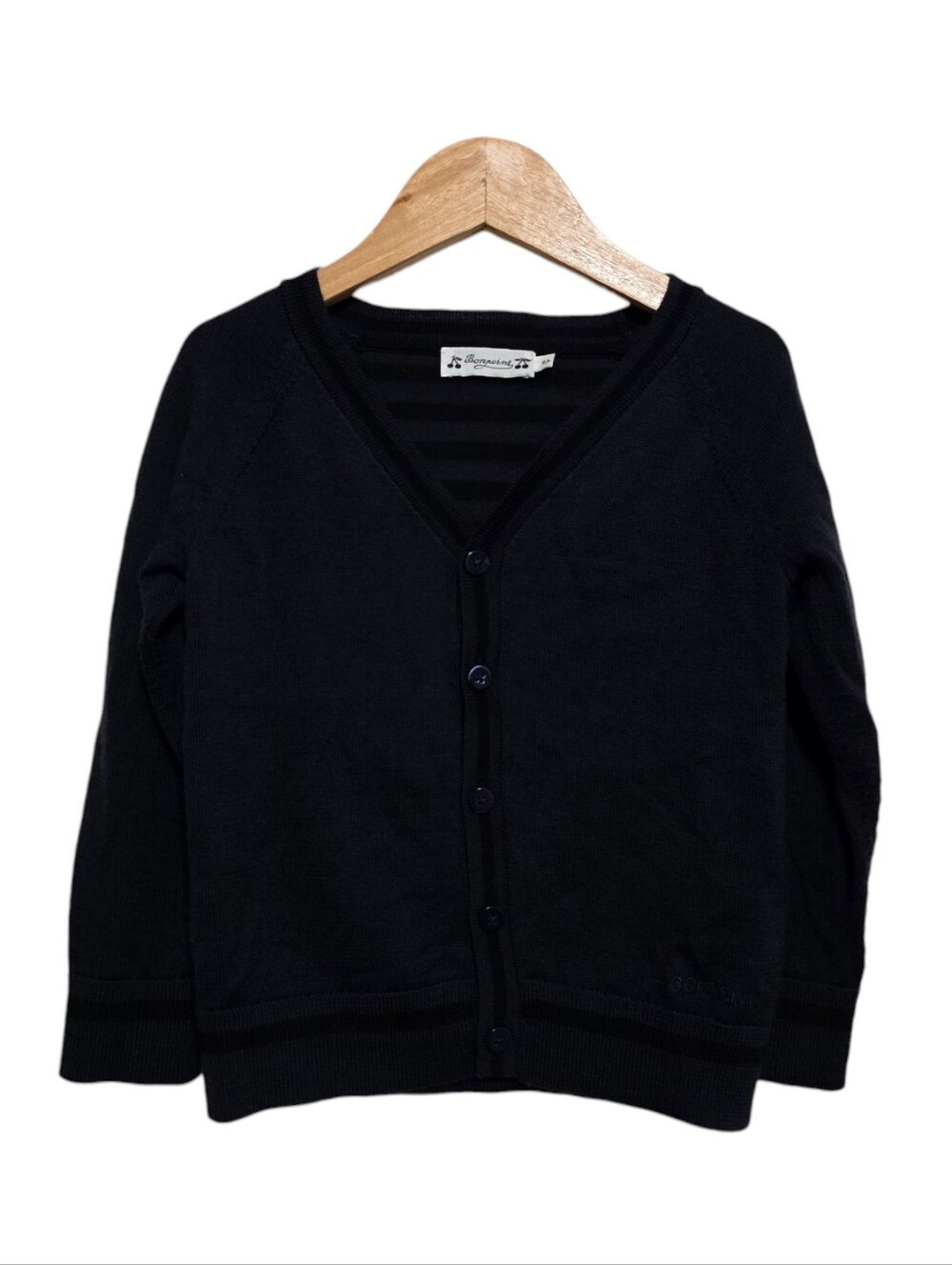 Bonpoint Merino Wool Cardigan in Navy Size 4